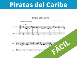 Partitura Piratas del Caribe para Piano
